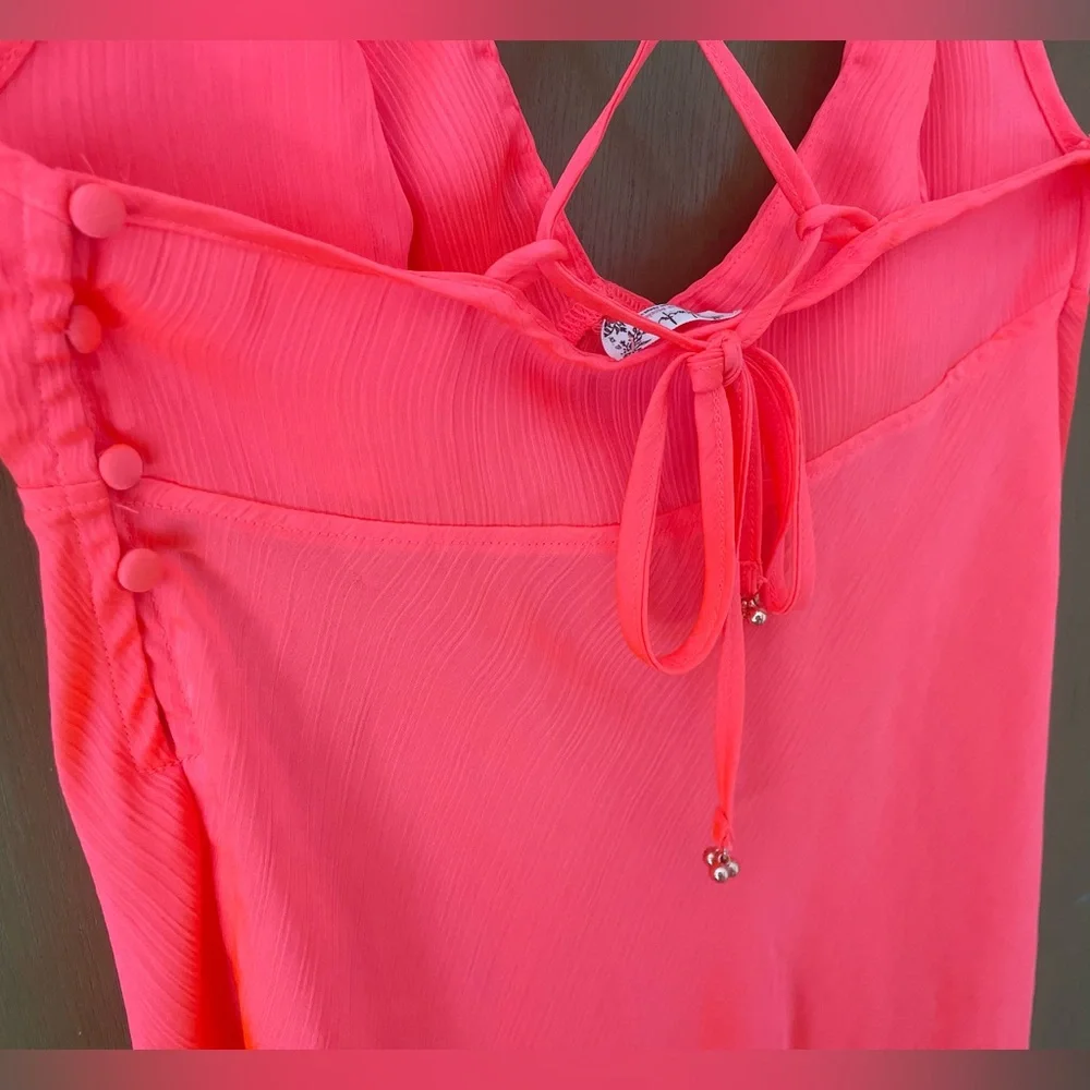 FREE PEOPLE Intimately Bright Coral Slip Dress, size XS - Picture 7 of 9